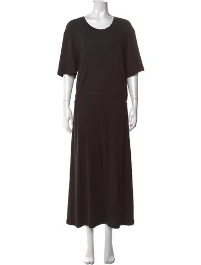 Pre-owned Lemaire Crew Neck Long Dress In Brown