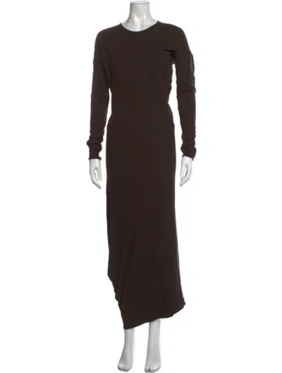 Pre-owned Lemaire Crew Neck Long Dress In Brown