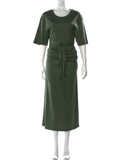 Pre-owned Lemaire Crew Neck Long Dress In Green
