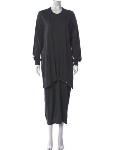 Pre-owned Lemaire Crew Neck Long Dress In Green