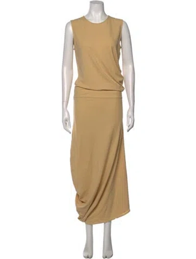 Pre-owned Lemaire Crew Neck Long Dress In Neutral