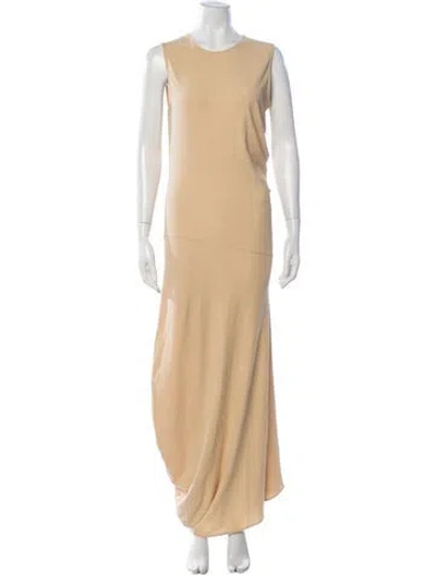 Pre-owned Lemaire Crew Neck Long Dress In Neutrals