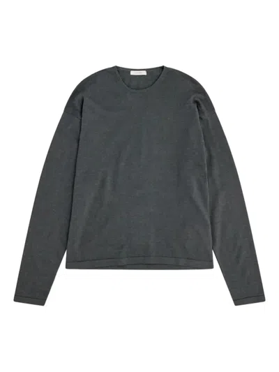 Lemaire Crew-neck Long-sleeve Jumper In Gray