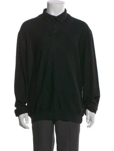Pre-owned Lemaire Crew Neck Long Sleeve Polo Shirt In Black