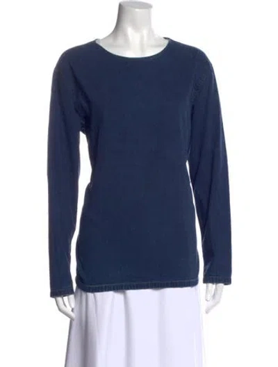 Pre-owned Lemaire Crew Neck Long Sleeve Top In Blue