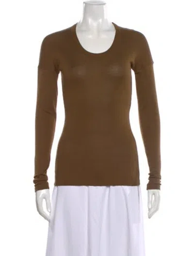Pre-owned Lemaire Crew Neck Long Sleeve Top In Brown