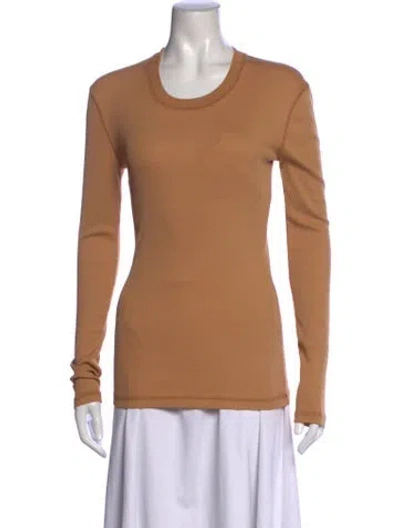 Pre-owned Lemaire Crew Neck Long Sleeve Top In Brown/neutrals