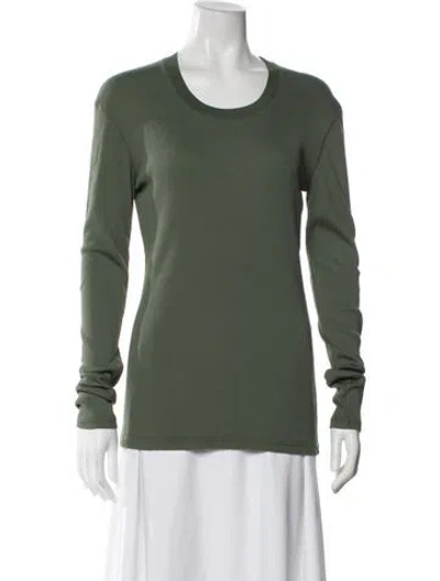 Pre-owned Lemaire Crew Neck Long Sleeve Top In Green