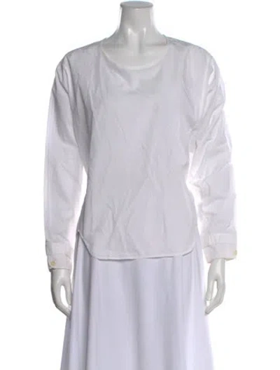 Pre-owned Lemaire Crew Neck Long Sleeve Top In White