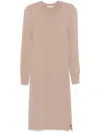 Lemaire Crew-neck Midi Dress In Brown