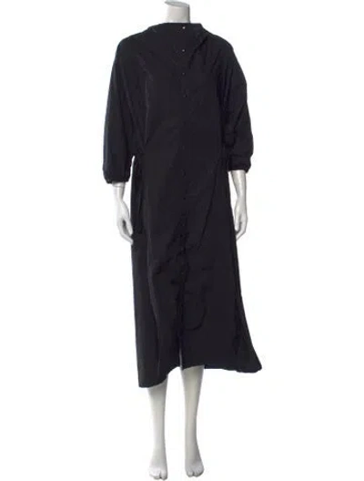 Pre-owned Lemaire Crew Neck Midi Length Dress In Black