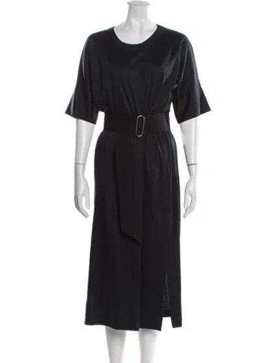 Pre-owned Lemaire Crew Neck Midi Length Dress In Blue