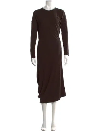 Pre-owned Lemaire Crew Neck Midi Length Dress In Brown