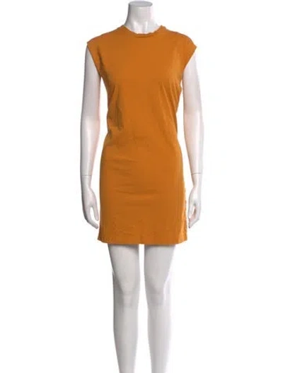 Pre-owned Lemaire Crew Neck Mini Dress In Orange