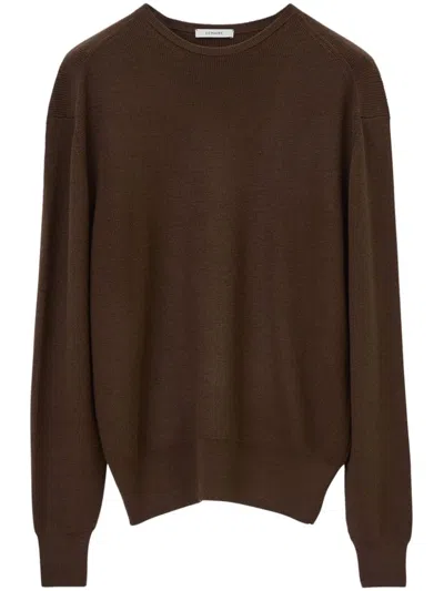 Lemaire Crew-neck Rib-trim Jumper In Brown