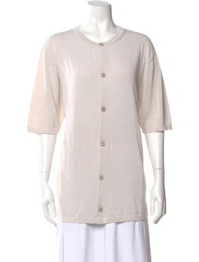 Pre-owned Lemaire Crew Neck Short Sleeve Button-up Top In Neutral