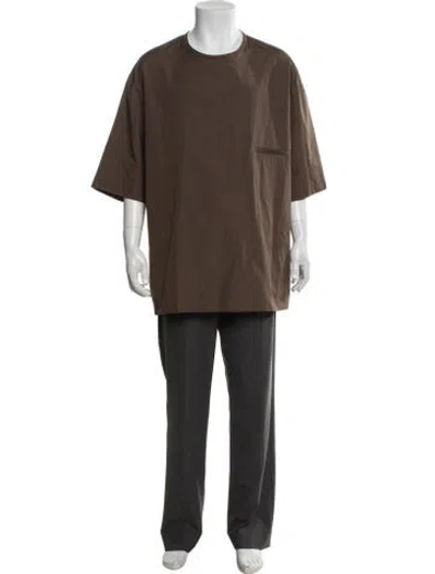 Pre-owned Lemaire Crew Neck Short Sleeve T-shirt In Brown