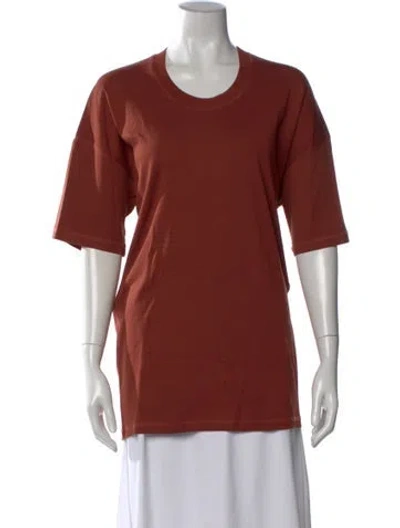 Pre-owned Lemaire Crew Neck Short Sleeve T-shirt In Burgundy