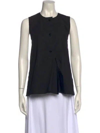 Pre-owned Lemaire Crew Neck Sleeveless Top In Black
