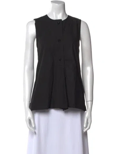 Pre-owned Lemaire Crew Neck Sleeveless Top In Black