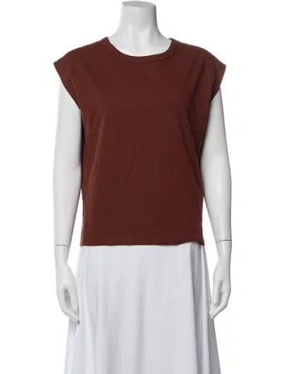 Pre-owned Lemaire Crew Neck Sleeveless Top In Brown