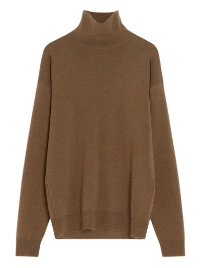 Lemaire Crew-neck Sweater In Brown
