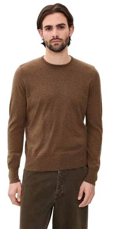 Lemaire Wool-cashmere Crew-neck Sweater In Brown