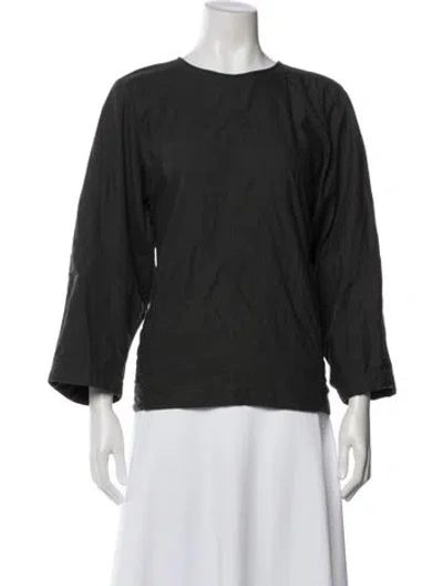 Pre-owned Lemaire Crew Neck Three-quarter Sleeve Blouse In Black