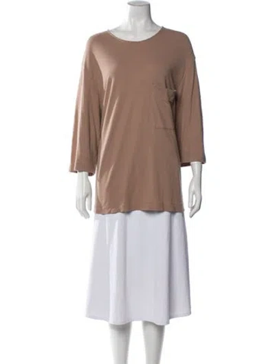 Pre-owned Lemaire Crew Neck Three-quarter Sleeve Top In Neutral