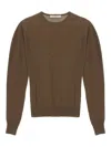 Lemaire Crew-neck Wool Sweater In Brown