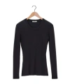 Lemaire Classic Black Long-sleeved Cotton T-shirt In Black