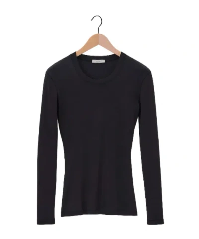 Lemaire Crewneck Long-sleeved T-shirt In Black