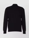 Lemaire Crewneck Mock Sweater Ribbed Cuffs In Black