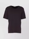 Lemaire Crewneck Ribbed Texture Plain Design T-shirt In Black