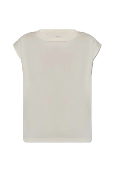 Lemaire Crewneck Sleeveless Jersey T In Chalk