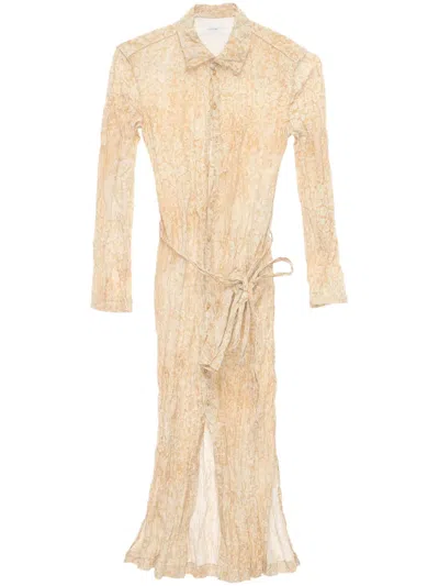 Lemaire Crinkle Shirt Dress In 中性色