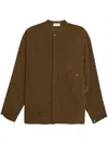 Lemaire Crinkled Boxy Shirt In Brown