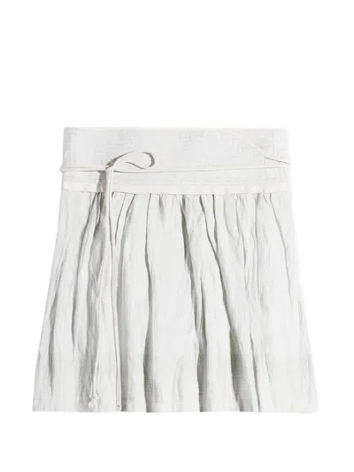 Lemaire Crinkled Wrap Skirt In White