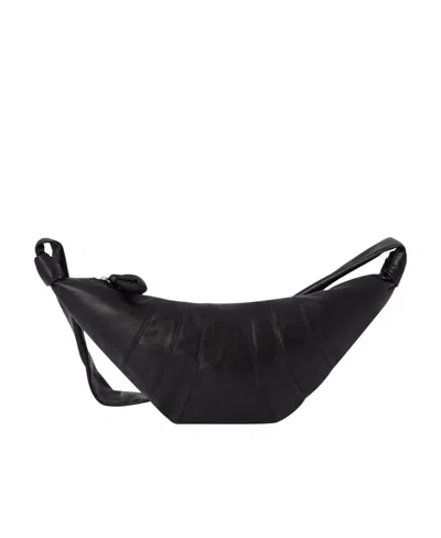 Lemaire Croisaant Medium Messenger Bag In Black