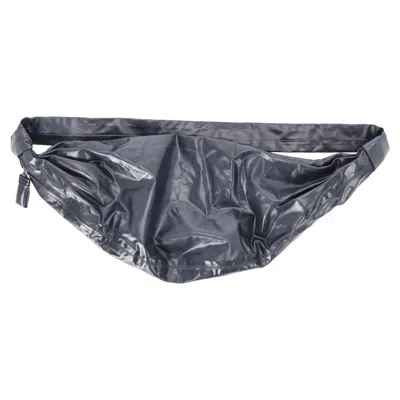 Lemaire Croissant Bag In Grey Leather In White