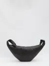 Lemaire Medium Croissant Leather Bag In Black