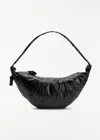 Lemaire Croissant Coated Cotton Bag, Large In Black