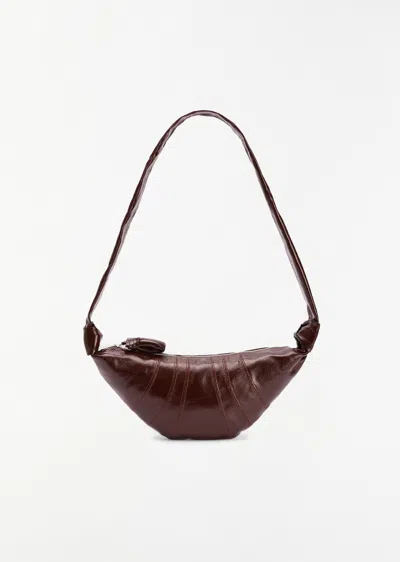 Lemaire Croissant Coated Cotton Bag, Small In Brown
