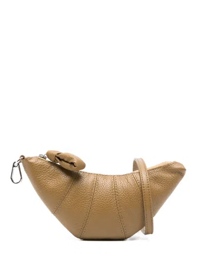 Lemaire Crossbody Croissant Coin Purse In Khaki