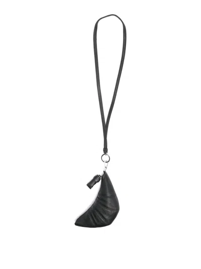 Lemaire Croissant Coin Purse Necklace In Black