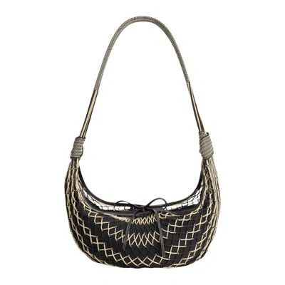 Pre-owned Lemaire Croissant Filt Bag 'chevron Light Beige' | Black | Men's Size Onesize