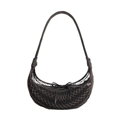 Pre-owned Lemaire Croissant Filt Bag 'chevron Marron Glacé/black' | Brown | Men's Size Onesize