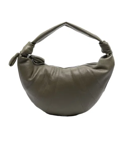 Lemaire Croissant Leather Shoulder Bag In Green