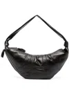 Lemaire Croissant Large Leather Bag In Nero