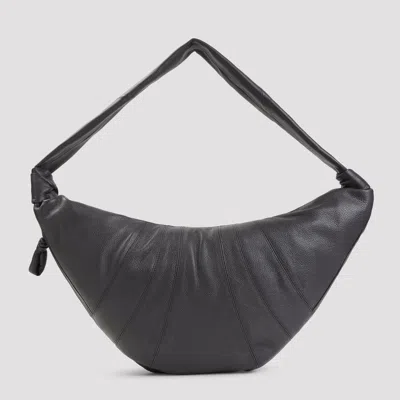 Lemaire Croissant Large Leather Handbag In Brown